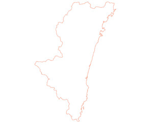 宮崎県　地図　白　イラスト