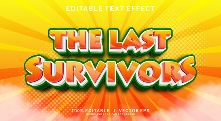 the last survivors vector text effect with modern style design