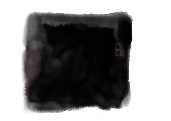 square black watercolor background, PNG transparent background