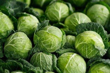 Fototapeta premium Fresh cabbages, close-up
