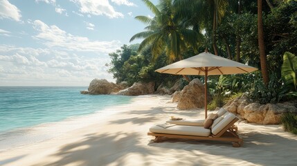 Tropical beach relaxation paradise getaway