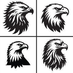 eagle head shilhouette Vector white background