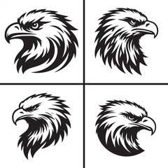 eagle head shilhouette Vector white background