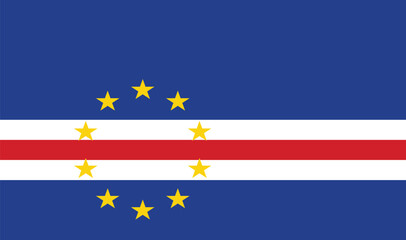 Illustration of the Cabo Verde Flag. Flag of Cabo Verde Detailed National Symbol of Patriotism and Freedom.