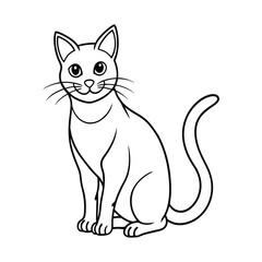 Cat Line Art for Coloring Book or Children’s Vector Design