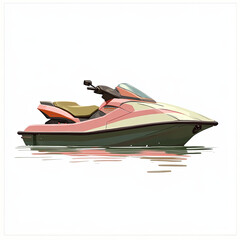 Naklejka premium Isolated white motorboat on the water