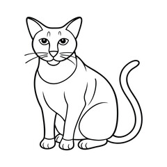 Line Drawing Cat Vector for Pet Lovers and Designers on white background
