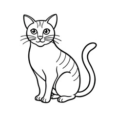 Elegant Cat Outline Vector for Animal Design Projects