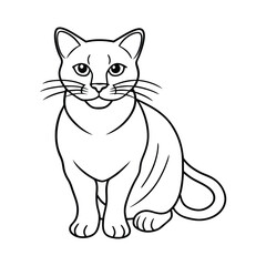 Vector Cat Line Art Playing Pose for Animal Icons or Prints