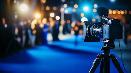Filming the Stars, A Camera Captures the Glamour of a Red Carpet Event