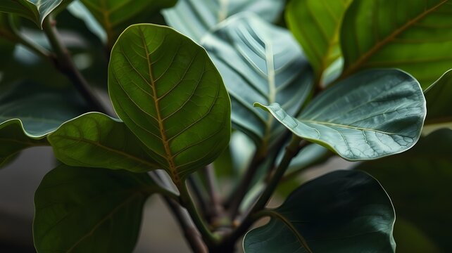 A fiddle leaf fig tree unfurling its new leaves