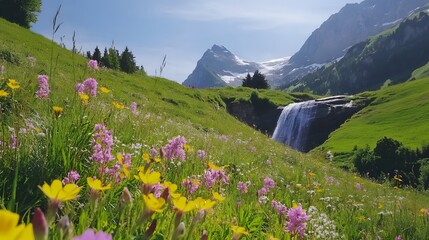 Fototapeta premium beautiful and fresh waterfall