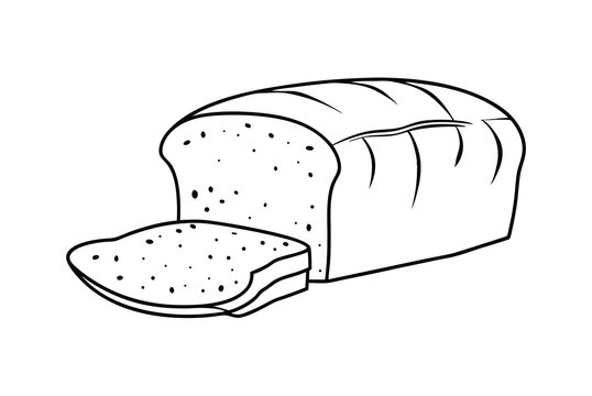 recommend clip art: Black And White Vector Illustration Of A Loaf Of Sliced Bread