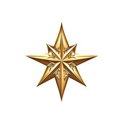 An Intricately Designed Golden Star Featuring Leaf Decorations On It