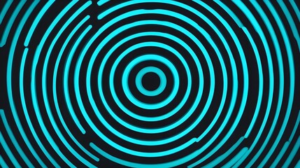 Fototapeta premium Mesmerizing Concentric Neon Blue Spiral Pattern on Dark Futuristic Background