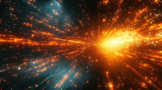 Cosmic energy explosion, hyper-speed travel through space