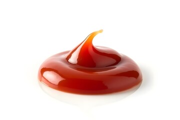 Obraz premium Dollop of Ketchup on Clean White Background