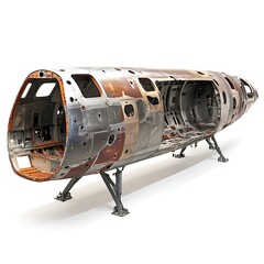 Rusted Airplane Fuselage Section.