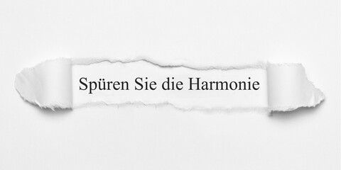 Spüren Sie die Harmonie	

