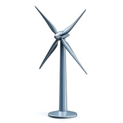 A Modern Silver Wind Turbine Generating Renewable Green Energy