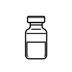 Simple Outline of a Medicinal Bottle with Liquid Inside