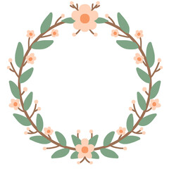 Fototapeta premium Floral frame illustration for invitation design