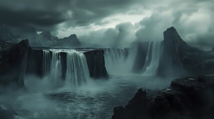 Fototapeta premium Mysterious misty landscape