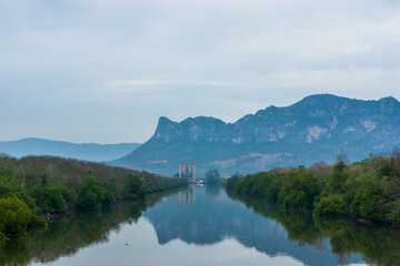Khao Nang Phanthurat and Cha am canal at Cha am. Summer in Thailand. 