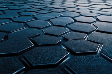 Dark blue hexagonal textured surface