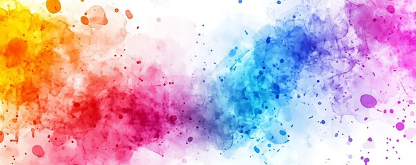 Obraz premium Soft pastel colors including pink, yellow, teal, and blue are used to create abstract watercolor splashes