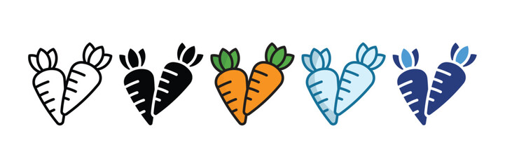 Carrot Icon Set Multiple Style Collection