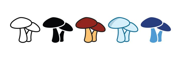 Mushroom Icon Set Multiple Style Collection