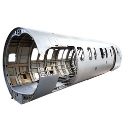 Aircraft fuselage with disassembled, and interior.