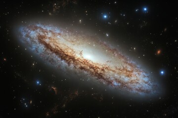 Stunning view of a spiral galaxy captured from deep space reveals swirling cosmic colors