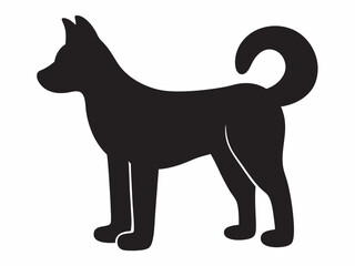 Standing Dog Silhouette Vector – Bold Black Pet Graphic Design