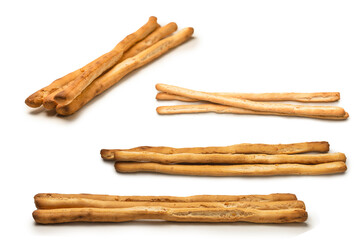 Bread sticks isolated on white background.