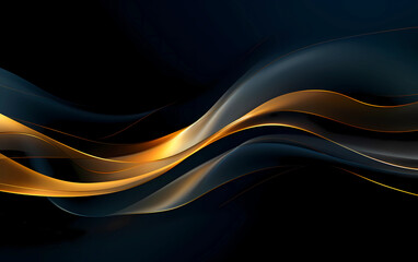 Fototapeta premium Abstract sleek black and gold wave pattern 