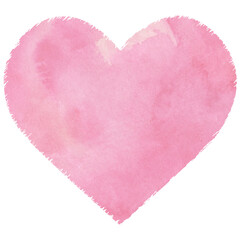 Pink heart watercolor painting illustration element