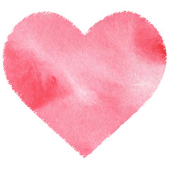 Pink heart watercolor painting illustration element