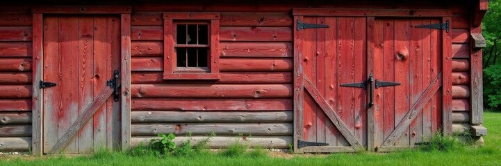Rustic weathered pine barn, unfinished siding , building, exterior, old