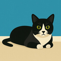 black and white cat