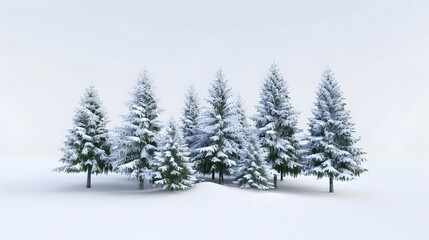 Fototapeta premium Snow-Laden Pine Trees
