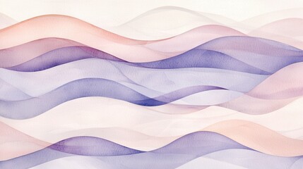 Layers of soft pastel colors create a soothing composition with flowing waves. The light background enhances the tranquil atmosphere, inviting calm reflection