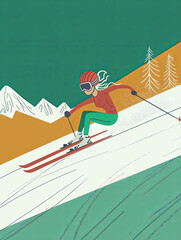 Obraz premium skiing scene