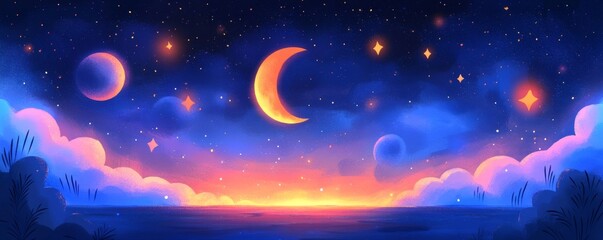 Comet Over Turquoise Planet in a Pixel Art Alien Landscape