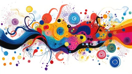 Vibrant Abstract Art: A Symphony of Colorful Squiggles and Whimsical Doodles