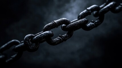Broken Metal Chain Dark Background