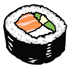 sushi clip art, vector isolated in White Background