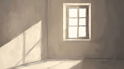Fototapeta premium A room with a window and a shadow on the wall