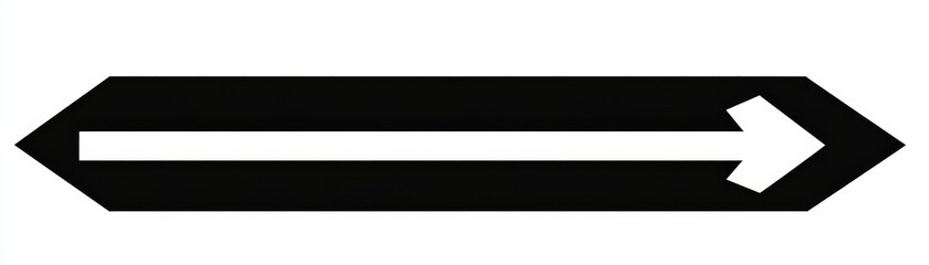 A sleek black arrow points right, prominently featuring a bold, white letter "E" at its center. The arrow's sharp edges and smooth finish create a modern, dynamic look.
